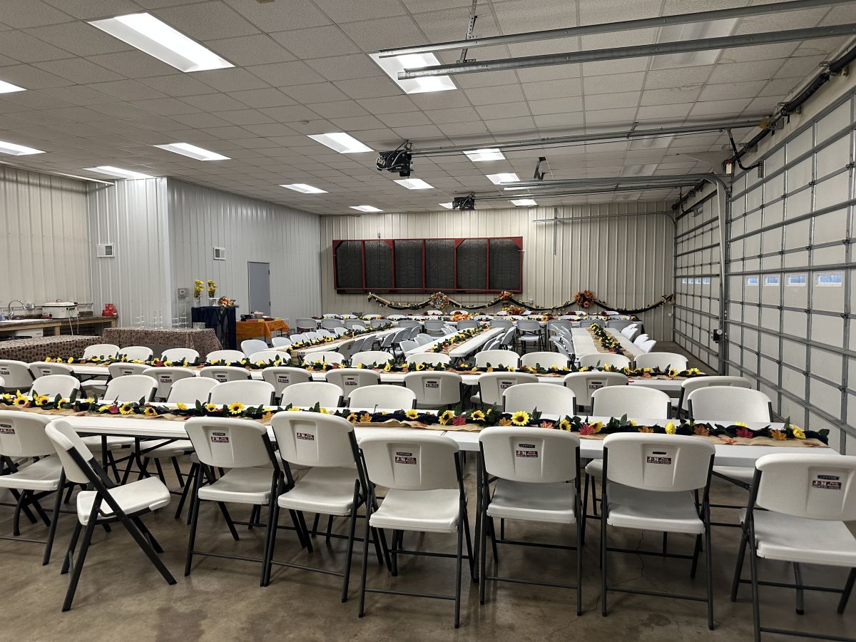 Space with Tables Set Up for Wedding