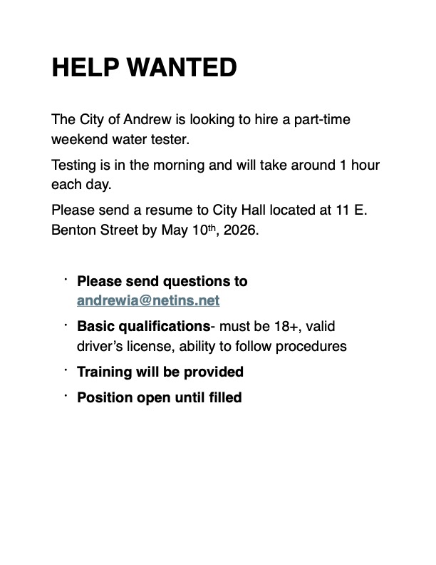 Weekend Help Wanted